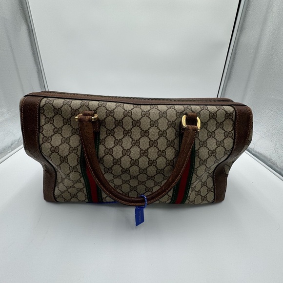 Authentic Vintage Gucci GG Monogram Supreme Sherry Web Doctor’s Travel Bag - Picture 7 of 14